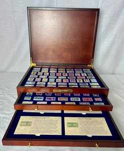 Historic Stamps of America Colllection Chest - Mulit-Tiered Wooden Display Box  Volume 2