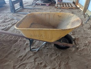 Yellow Wheelbarrow With Steel Tray