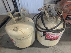 Propane Cylinder Lot of 2 With Hose and Gun