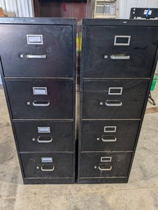 Black 4-Drawer File Cabinets (Pair)