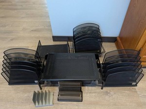 Black Mesh Desk Organizer Assortment