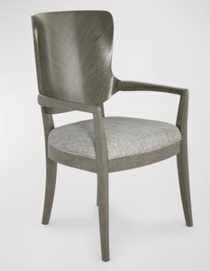 MSRP - $600 Casa Ispirata Chevron Dining Arm Chair In Argento