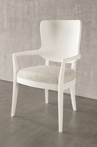 MSRP - $600 Casa Ispirata Chevron Dining Arm Chair In Lino Bianco