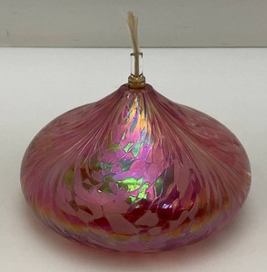 Vintage Collectible Hand Blown Decorative Art Glass Oil Lamp 3 x 6