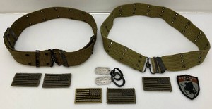 Misc. Military Items Including  Ammo Blets, Dog Tags, Patches And More