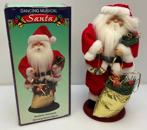 Collectible Battery Operated Dancing Musical Santa Realistic Animated Dancing Santa In Original Box