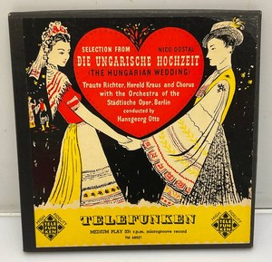 Vintage Record For Operetta De Ungarische Hochzeit The Hungarian Wedding On The Telefunken Label In Original Box