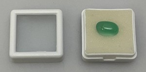 Light Blue Oval Onyx In Protectiver Case
