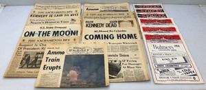 Vintage Collectible 1960s-70s Newspapers With Kennedy, Moon Landing And More