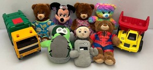 Misc. Toys Including Stuffed Animals, Dump Truck, Garbage Truck And More