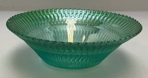 RARE Unique Carnival Green Iridescent Bowl 2.5 x 8