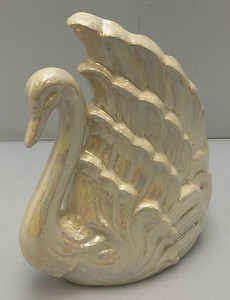 Vintage Mid-Century 9 14 Swan Planter With Iridescent Or Opalescent Lusterware Finish