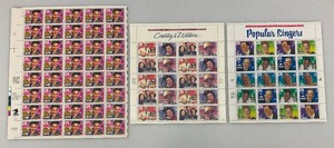 Group Of Misc. Collectible Musicians 29 Cent US Stamp Sheets Including ELVIS And More