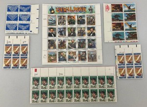 Group Of Misc. Collectible  22, 25 & 32 Cent US Stamp Sheets Including CIVIL WAR And More