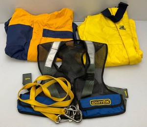 Chapin Rain Jacket, Size Small, Pro Rainer Rain Pants Size XL And Expensive Smitlik Brand Fastnet Safety Harness