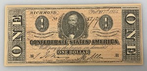 1864 CONFEDERATE States Of America Civil War One Dollar Note REPRODUCTION