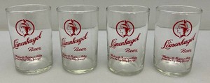 Set Of Four 1950s Collectible Leinenkugel (Old Logo) Beer Glasses