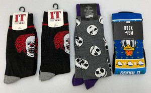 Misc. Collectible Character Socks Including IT, The Knightmare Before Christmas And Donald Duck (NEW Old Stock)