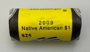 2009 Denver Mint Sacagawea Dollar Coins $25.00 Roll