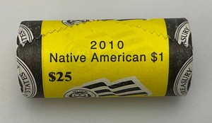 2010 Philidelphia Mint Sacagawea Dollar Coins $25.00 Roll
