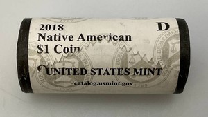 2018 Denver Mint Sacagawea Dollar Coins $25.00 Roll