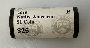 2018 Philidelphia Mint Sacagawea Dollar Coins $25.00 Roll