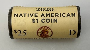 2020 Denver Mint Sacagawea Dollar Coins $25.00 Roll