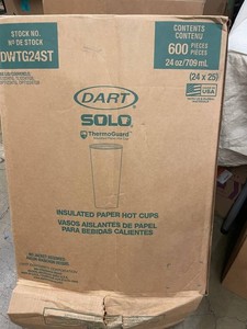 Dart Solo DWTG24ST 24 Oz Insulated Paper Hot Cups (600 Pieces)