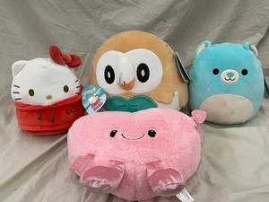 Pokemon Squishmallows Rowlet & Hello Kitty Plush Lot of 4