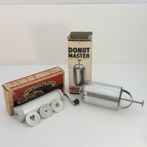 Vintage 1950s Aluminum Donut Master &amp Fancy Cooky Press Baking Set Original Boxes