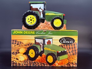 Gibson John Deere Ceramic Tractor Cookie Jar with Original Box