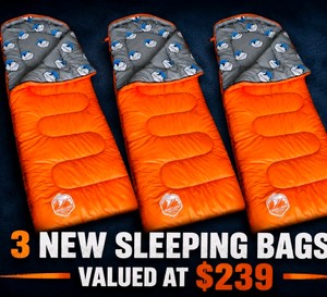 3 New Sleeping Bags Valued at $239
