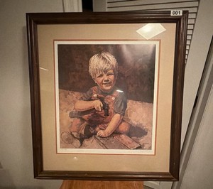 K Mattson framed artwork hand numbered 317950 29 x 32