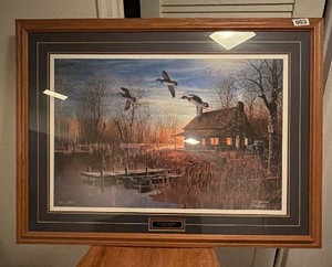 Framed and numbered artwork passing through by Jim Hansel hand numbered 38019900 29 x 39 custom framed
