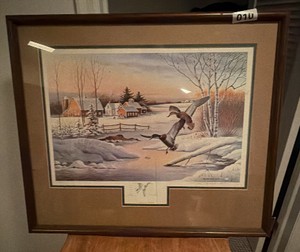 Custom framed artwork, Snowy Creek Mallards Jerry Readeke Hand numbered 8001500 24 x 21