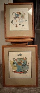 Lot of 2 custom framed hand numbered Norman Rockwell framed artwork one is hand numbered 17900 and the other one is numbered 17900 as well .