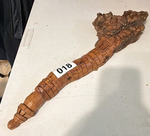 Large piece of custom, petrified, wood hand carved 20 inches long