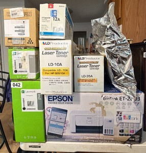 Epson EcoTank Printer, HP, Lexmark & Ricoh Toner Cartridge Lot
