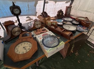 Massive lot of antique and collectible clocks so much variety