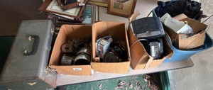 Massive lot of vintage auto parts, tachometer headlights and Auto Items