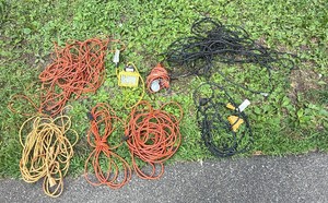Lot of Extension Cords, Work Lights & Power Cords