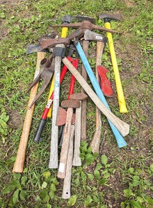 Lot of Axes, Splitting Mauls, Picks, Sledge Hammers & Demolition Tools