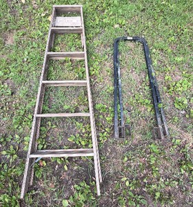 Wood Attic Ladder Section & Firewood Rack End Supports