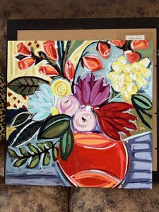 Christina Hankins Floral Metal Wall Art Signed Bouquet Print