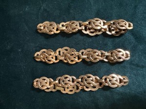 Set of 3 Vintage Gold Tone Celtic Knot Link Bracelets Unmarked