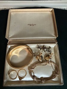 Vintage Costume Jewelry Lot Goldette Bracelet 12K GF Bangle Rings