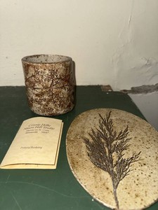 Connie Helke Nason Hill Studio Pottery Vase & Oval Platter Set
