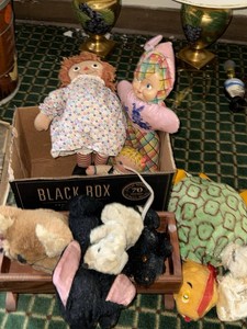 Lot of Vintage Plush Toys & Cloth Dolls Raggedy Ann Koala Turtle