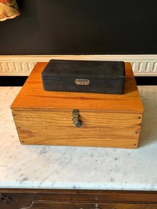 Wooden Locking Box & Black Fitted Case Mixed Lot