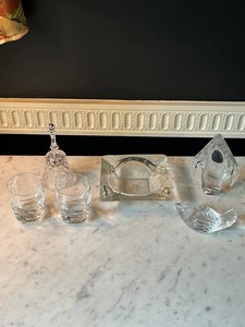 Clear Crystal Glass Decorative Set (Lot of 6)